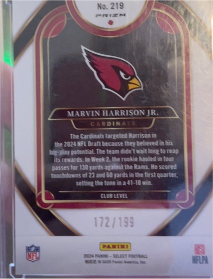 2023 Panini Select Prizm #219 Marvin Harrison Jr. — front