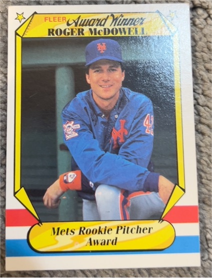 1987 Fleer Award Winners #25 Roger McDowell — front