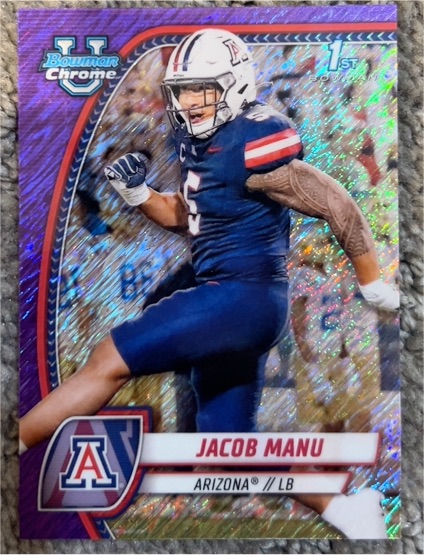 2024 Bowman University Chrome #81 Jacob Manu — front