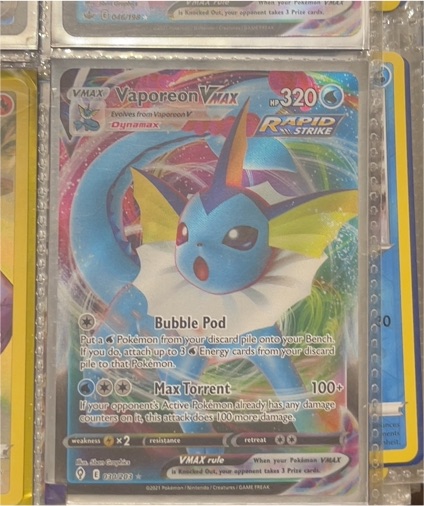 2021 Pokémon TCG Evolving Skies #030/203 Vaporeon VMAX — front