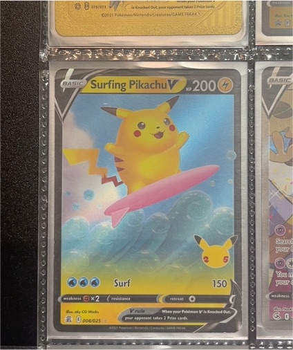 2021 Pokémon Celebrations #008 Surfing Pikachu V — front