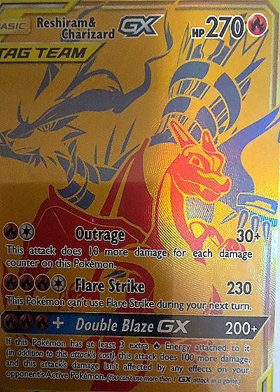 Pokemon Reshiram & Charizard GX Tag Team Gold Promo SM247 — front