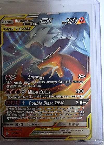 2019 Pokémon SM12a Tag Team All Stars #16 Reshiram & Charizard GX — front