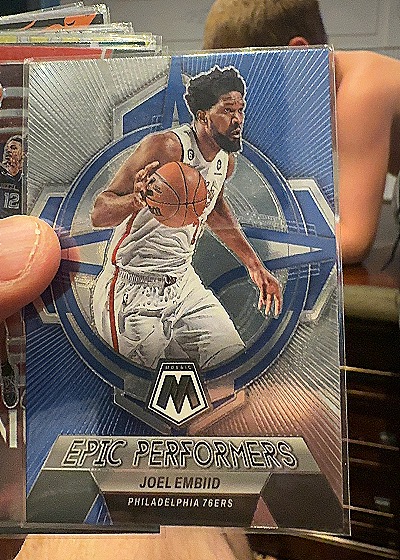 2022-23 Panini Mosaic #9 Joel Embiid Epic Performers — front