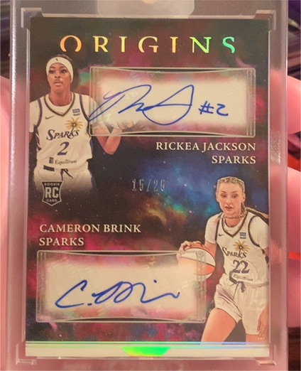 2024 Panini Origins WNBA Dual Autograph #15/25 Rickea Jackson & Cameron Brink — front