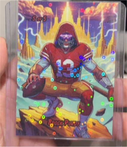 2024 Patrick Mahomes 5 of 5 Cracked Ice Novelty Card — front