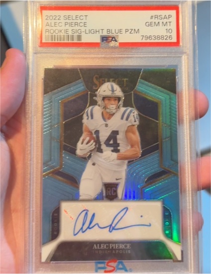 2022 Panini Select #RSAP Alec Pierce Rookie Sig-Light Blue Prizm — front
