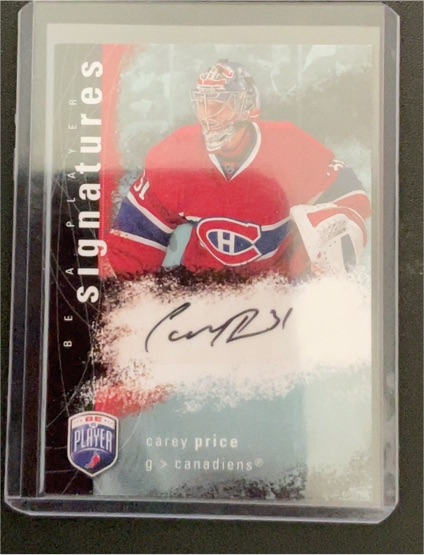 2007-08 Upper Deck Be A Player Signatures #S-CP Carey Price — front