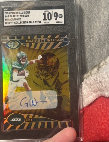 2024 Panini Illusions #69 Garrett Wilson Trophy Collection Signatures — front