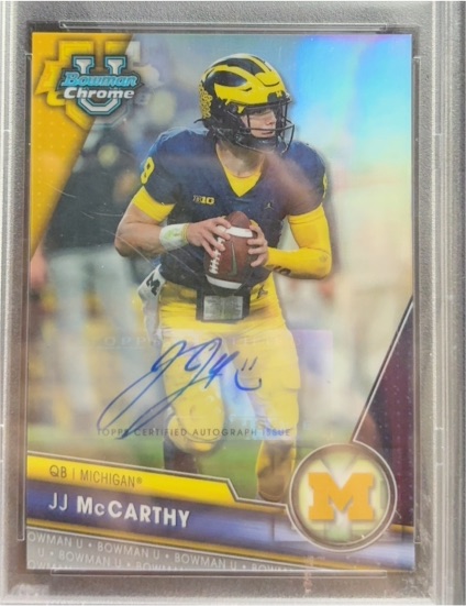 2023 Bowman University Chrome #124 JJ McCarthy — front