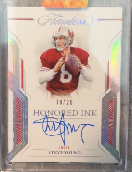 2023 Panini Flawless Honored Ink #HI-SYO Steve Young — front