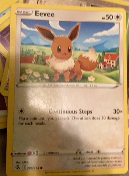 2021 Pokémon TCG Fusion Strike #205 Eevee — front