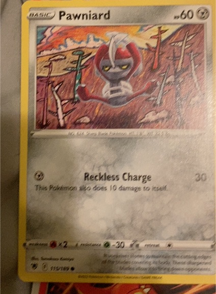 2022 Pokémon Sword & Shield Astral Radiance #115 Pawniard — front