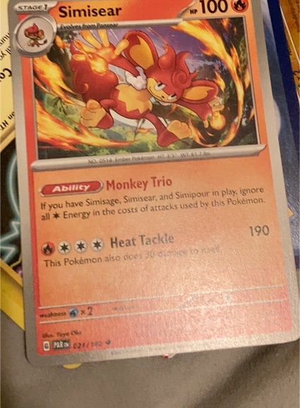 2023 Pokémon Scarlet & Violet Paradox Rift #021 Simisear — front