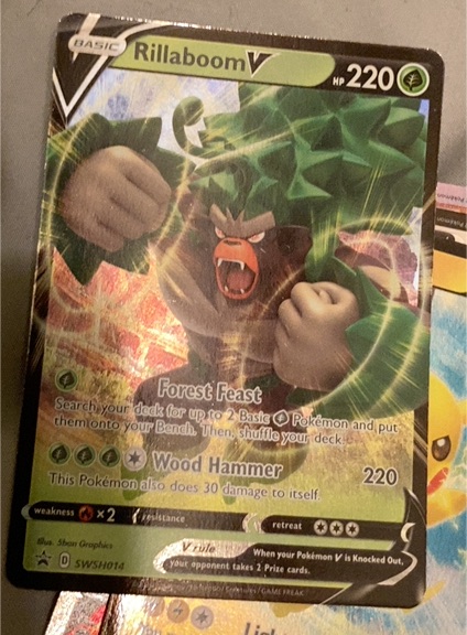 Pokémon TCG Sword & Shield Promo #SWSH014 Rillaboom V — front