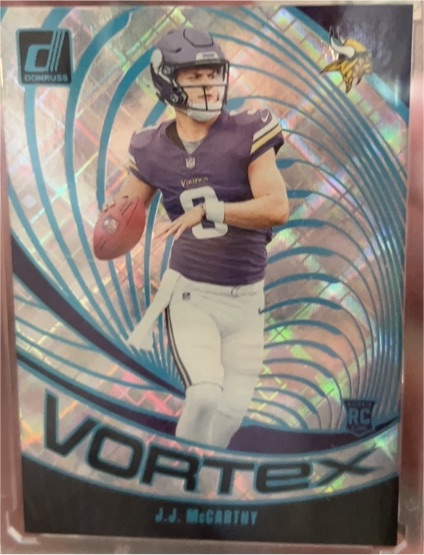 2024 Donruss #VOR-JMC J.J. McCarthy Vortex — front