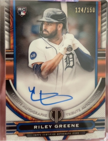2023 Topps Tribute Autographs Gold #TA-RG Riley Greene — front