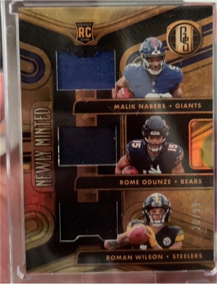 2024 Panini Gold Standard Newly Minted #NMMT-WR3 Malik Nabers / Rome Odunze / Roman Wilson — front