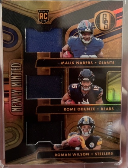2024 Panini Gold Standard Newly Minted #NMMT-WR3 Malik Nabers / Rome Odunze / Roman Wilson — front