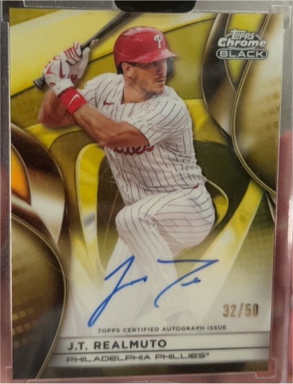 2025 Topps Chrome Black #CBA-JRE J.T. Realmuto — front