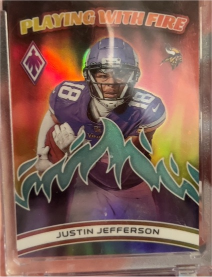2023 Panini Phoenix #PWF-5 Justin Jefferson Playing With Fire — front