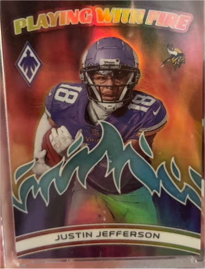 2023 Panini Phoenix #PWF-5 Justin Jefferson Playing With Fire — front