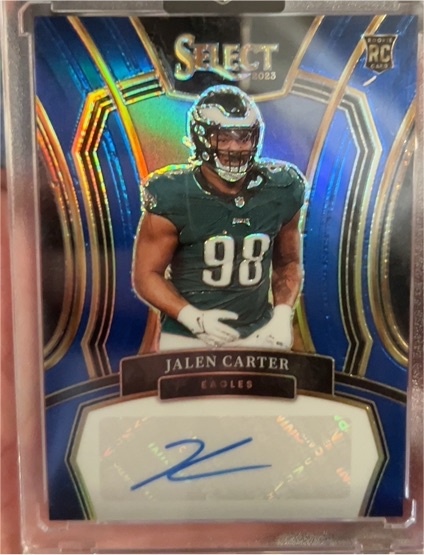 2023 Panini Select Rookie Signatures Prizm Jalen Carter Rookie Auto Philadelphia — front