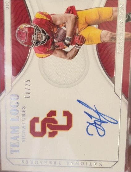 2022 Panini National Treasures Team Logo Signatures #Drake London — front