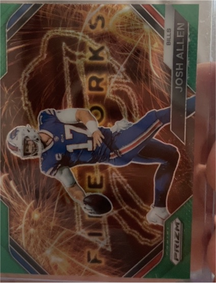 2023 Panini Prizm #F-4 Josh Allen Fireworks Green Wave Prizm — front