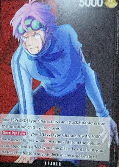 One Piece Card Game OP11-001 Koby A Fist of Divine Speed — front