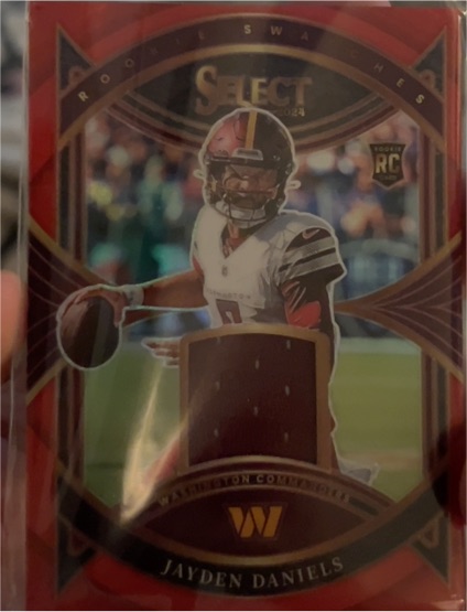 2024 Panini Select Rookie Swatches Red Prizm #RS-JDN Jayden Daniels — front