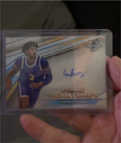 2021-22 Bowman University Prime Signatures Johnny Juzang — front