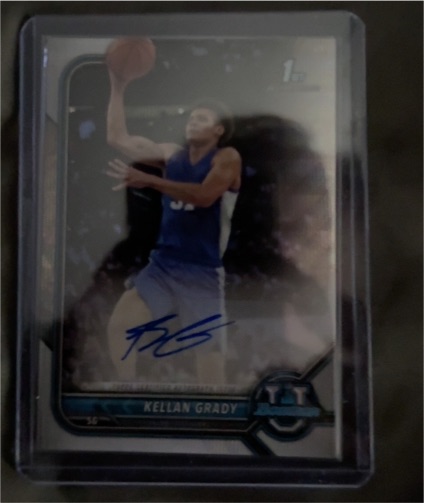 2021-22 Bowman University Chrome #BCPA-KG Kellan Grady — front