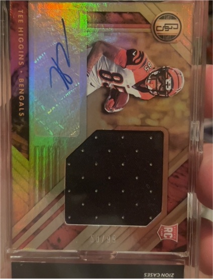 2020 Panini Gold Standard #X/99 Tee Higgins Rookie Patch Autograph — front