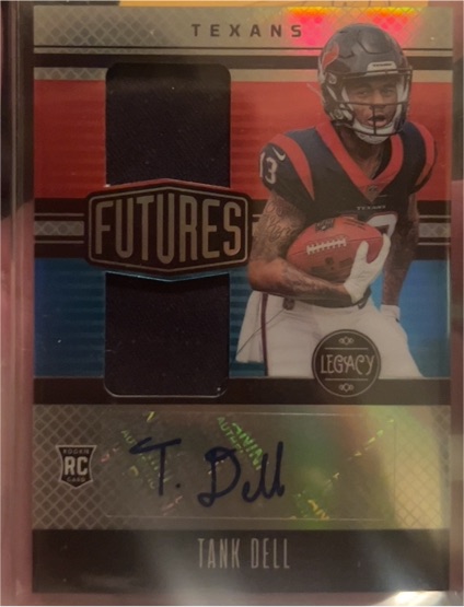 2023 Panini Legacy Futures Dual Patch Autographs Ruby #FDA-21 Tank Dell — front