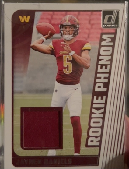 2024 Panini Donruss Rookie Phenom Jerseys #RPJ-JDA Jayden Daniels — front