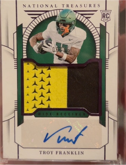 2024 Panini National Treasures Collegiate Rookie Patch Auto Troy Franklin — front
