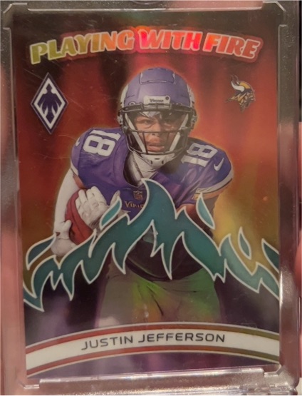 2023 Panini Phoenix #PWF-5 Justin Jefferson Playing With Fire — front