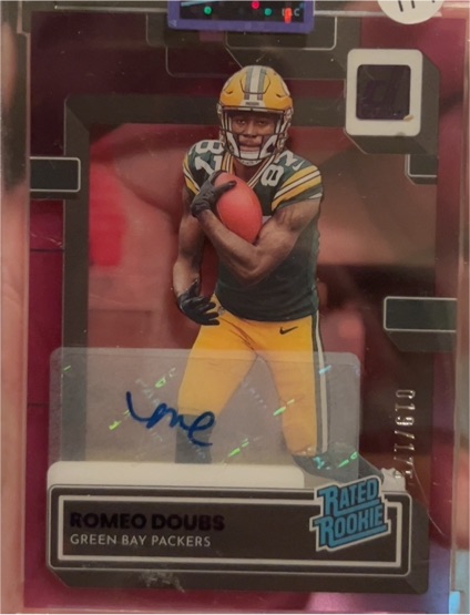 2022 Panini Clearly Donruss #85 Romeo Doubs Rated Rookie Autographs — front