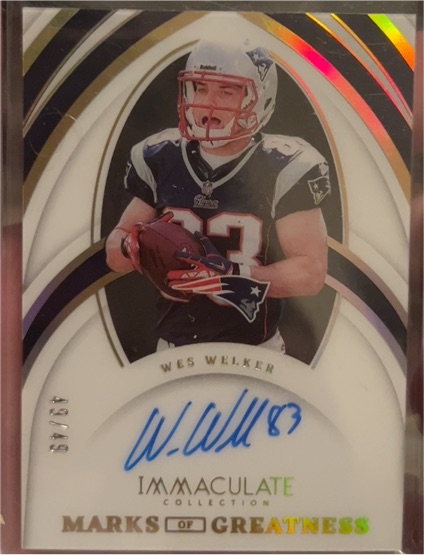 2022 Panini Immaculate Collection Marks of Greatness Wes Welker — front