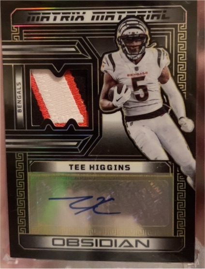 2023 Panini Obsidian Matrix Material #MMA-THI Tee Higgins — front