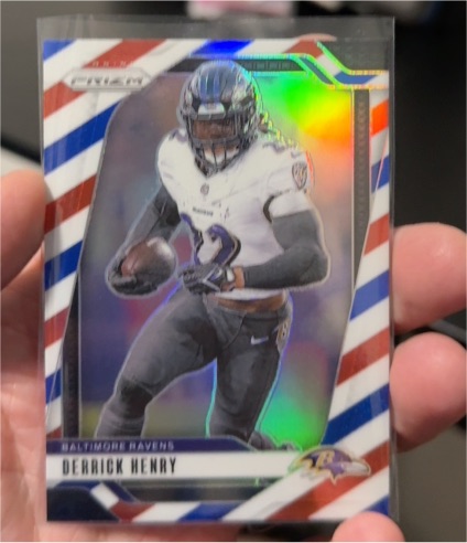 2024 Panini Prizm #20 Derrick Henry Red White & Blue Prizm Baltimore Ravens — front