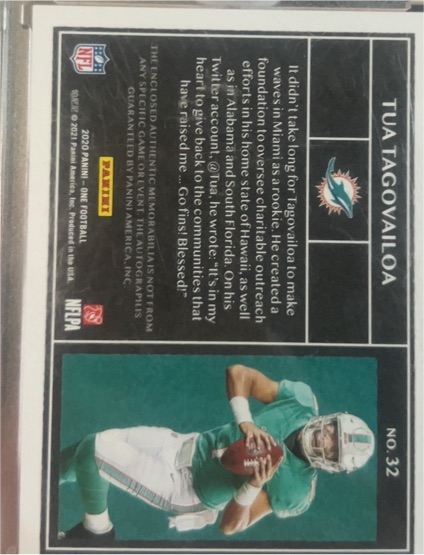 2020 Panini One Football #32 Tua Tagovailoa — front