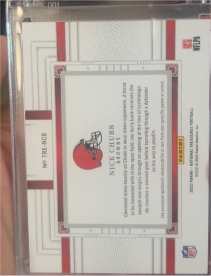 2023 Panini National Treasures Tremendous Treasures #TRE-NCB Nick Chubb — front
