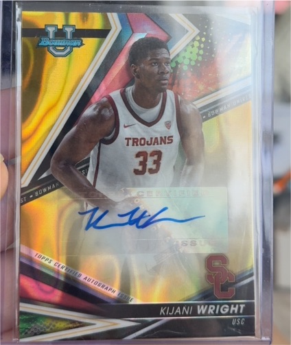 2022-23 Bowman's Best University #BOA-KWR Kijani Wright — front