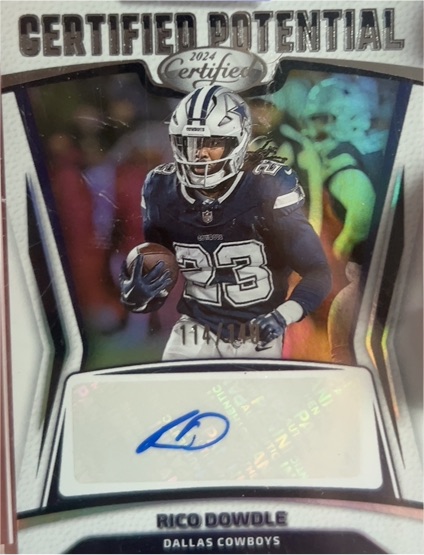 2024 Panini Certified Potential #CPS-RDE Rico Dowdle — front