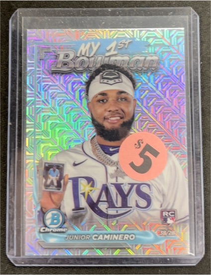 2024 Bowman Chrome #M1B-11 Junior Caminero My 1st Bowman Mojo Refractor — front
