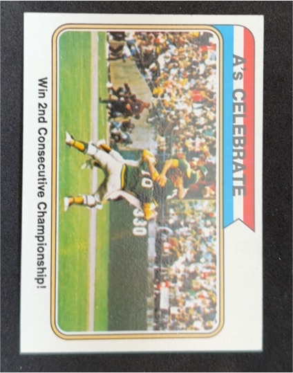 1974 Topps #479 A's Celebrate - Win 2nd Consecutive Championship! — front