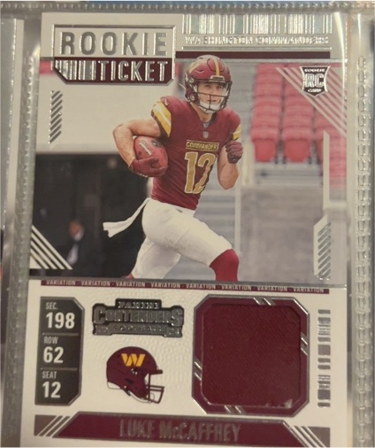 2024 Panini Contenders Rookie Ticket #RTS-LMY Luke McCaffrey — front