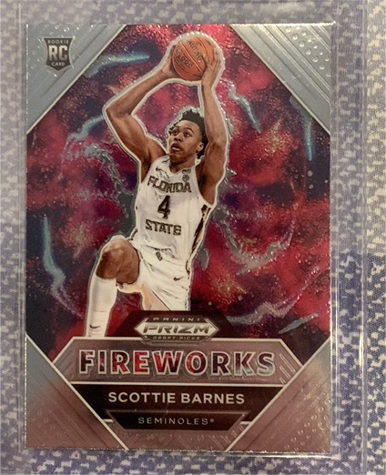 2021 Panini Prizm Draft Picks #4 Scottie Barnes Fireworks — front